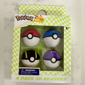 Pokémon 4 Pack 3D Erasers